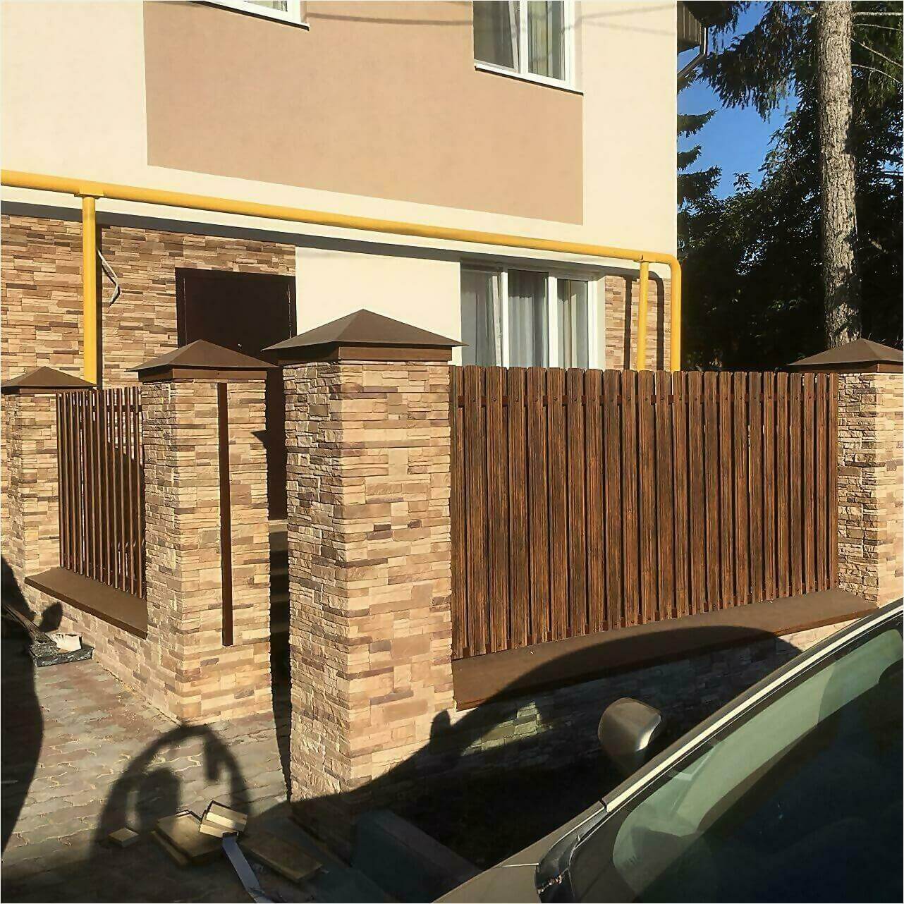 забор из штакетника 70м каштан фото3 в Жезказгане