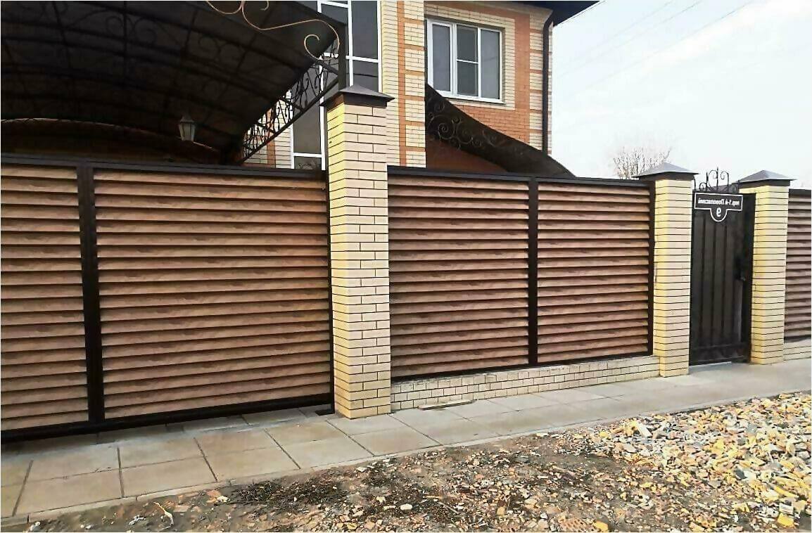 Забор жалюзи 50м светлое дерево фото5 в Жезказгане