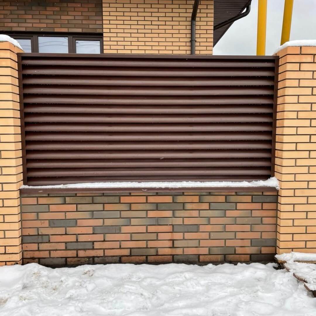 Забор-жалюзи ral8017/8017 шоколад двухсторонний фото6 в Жезказгане