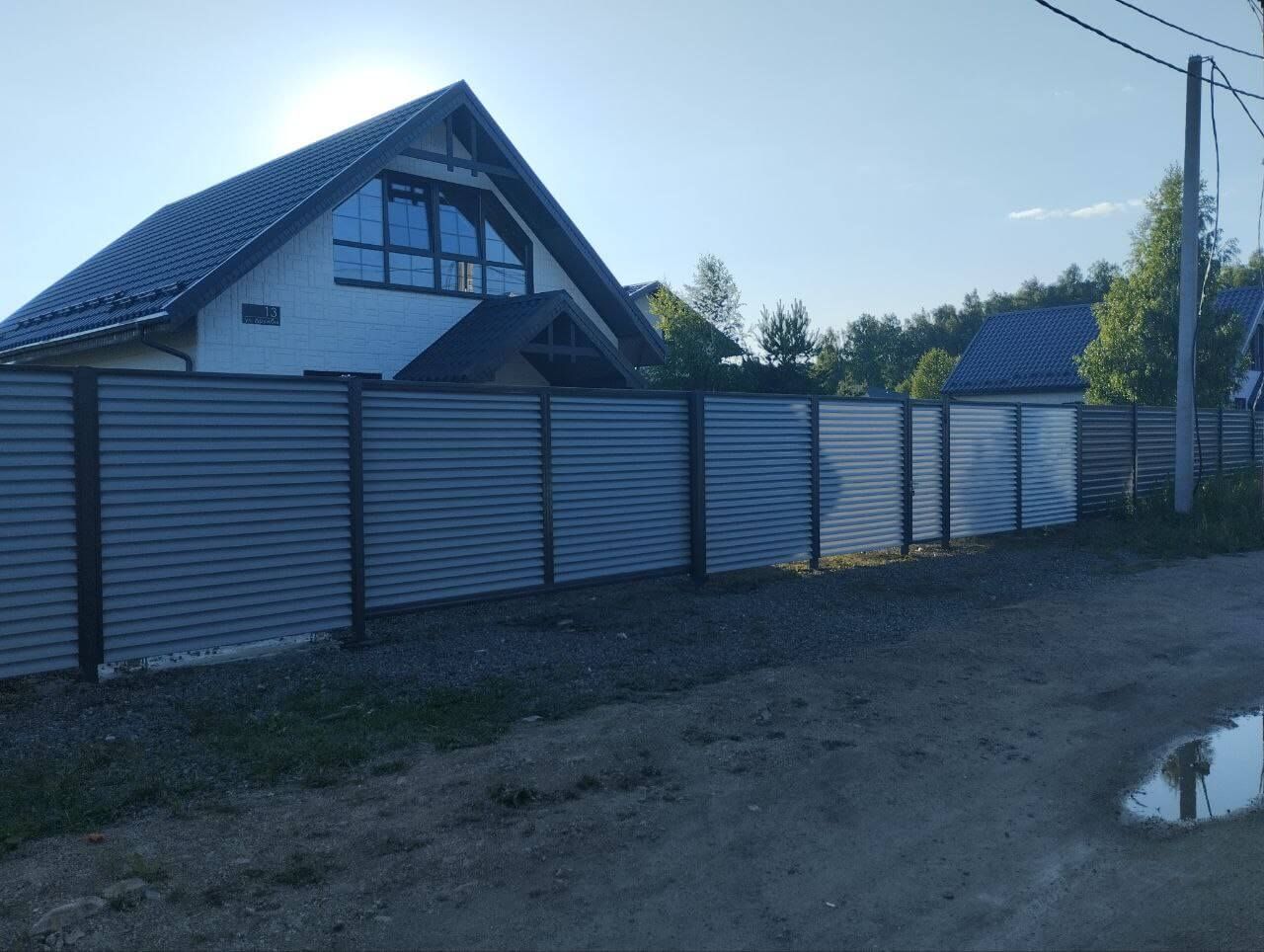 Забор из ламелей еврожалюзи 20м RAL7004 Серый фото 3 в Жезказгане