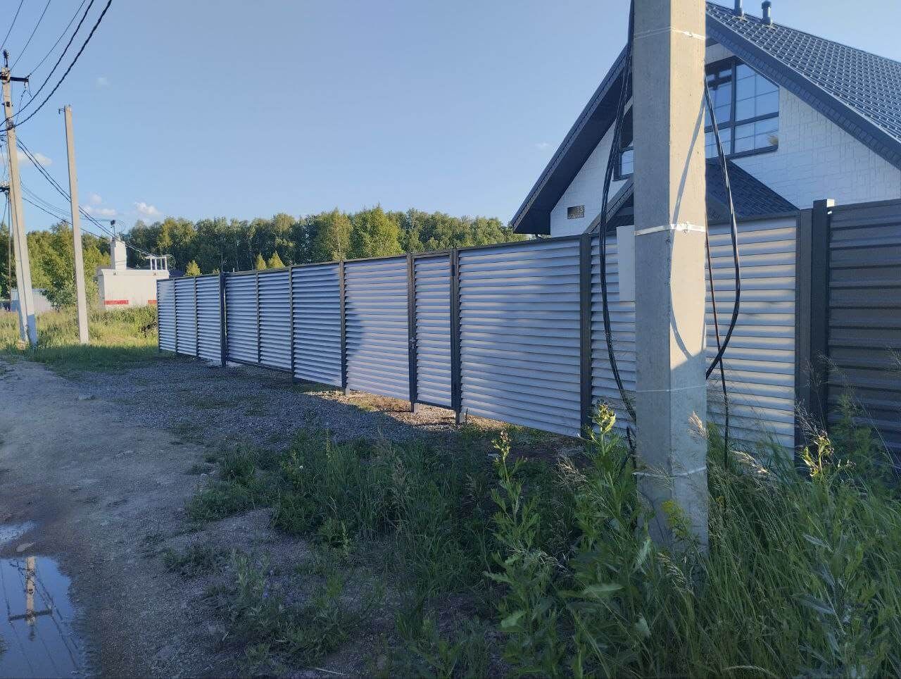 Забор из ламелей еврожалюзи 20м RAL7004 Серый фото 2 в Жезказгане