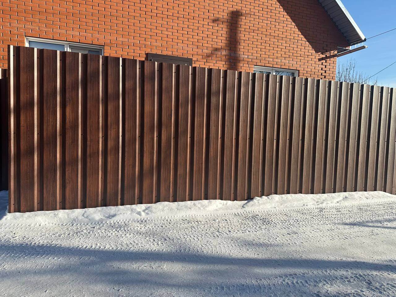 Забор из профнастила НС-21 22м Античное Дерево Принтек фото 4 в Жезказгане