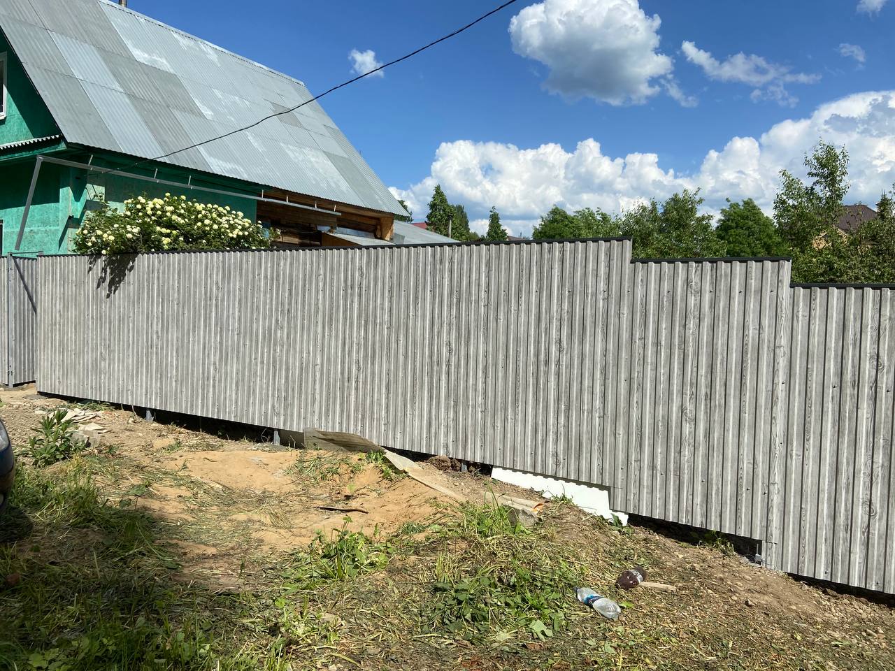 Забор из профнастила НС-10 42м Светлая Береза SteelArt фото 7 в Жезказгане