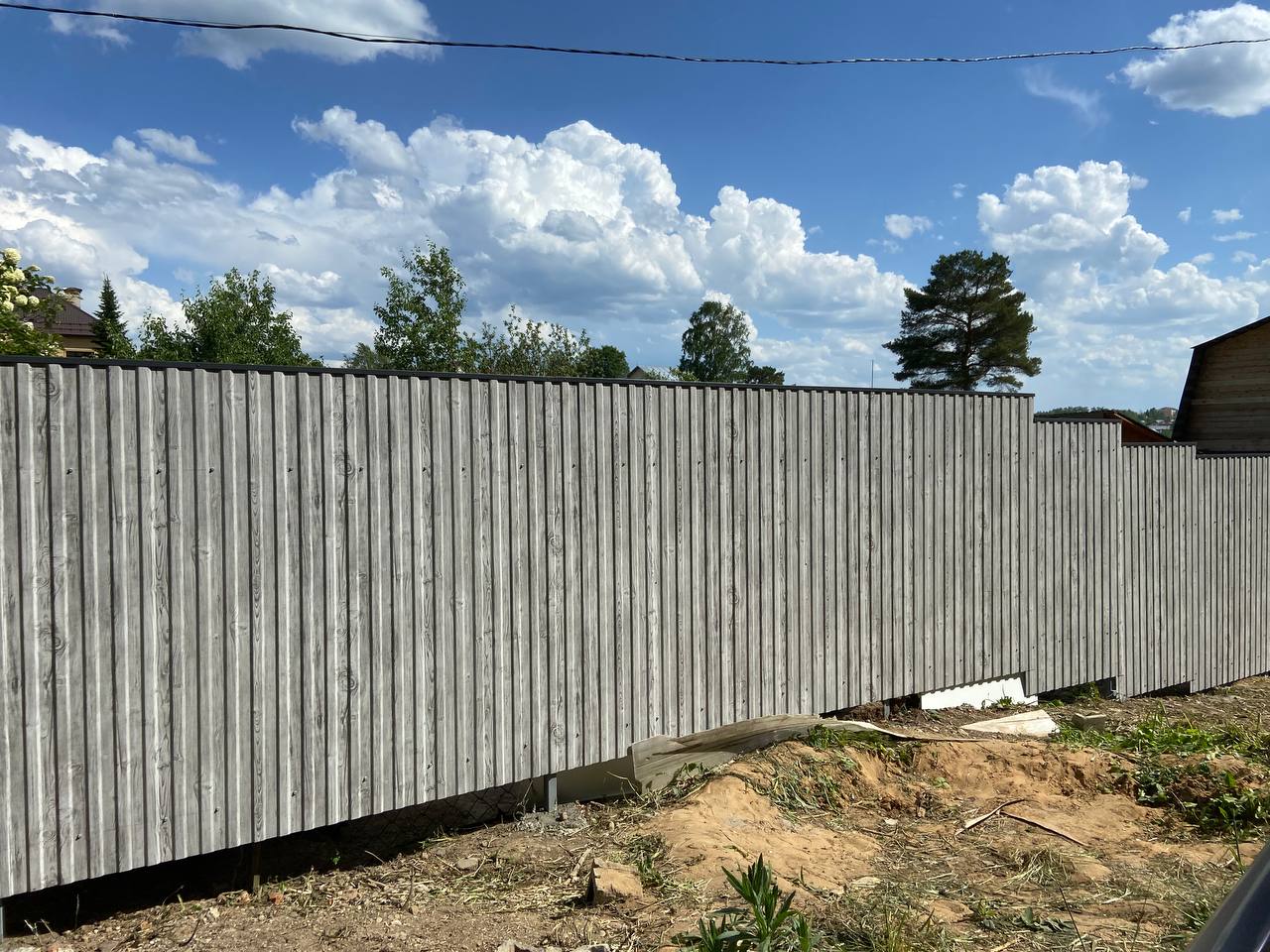 Забор из профнастила НС-10 42м Светлая Береза SteelArt фото 9 в Жезказгане